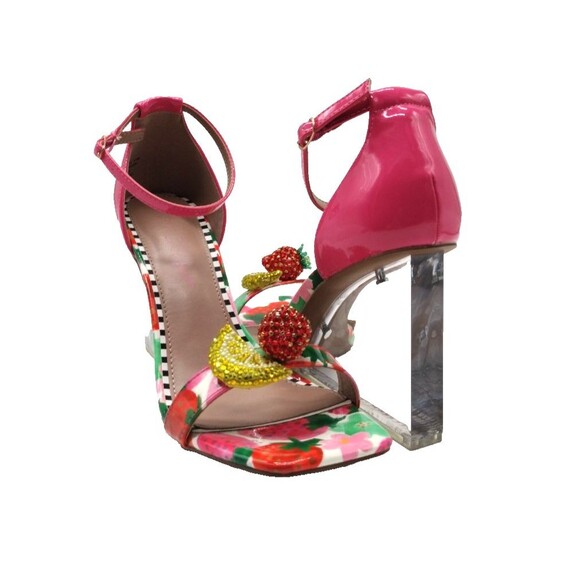 Betsey Johnson Women's Size 9.5 Harlen Berry Multi Rhinestone Ankle Strap Sandal - Picture 8 of 14